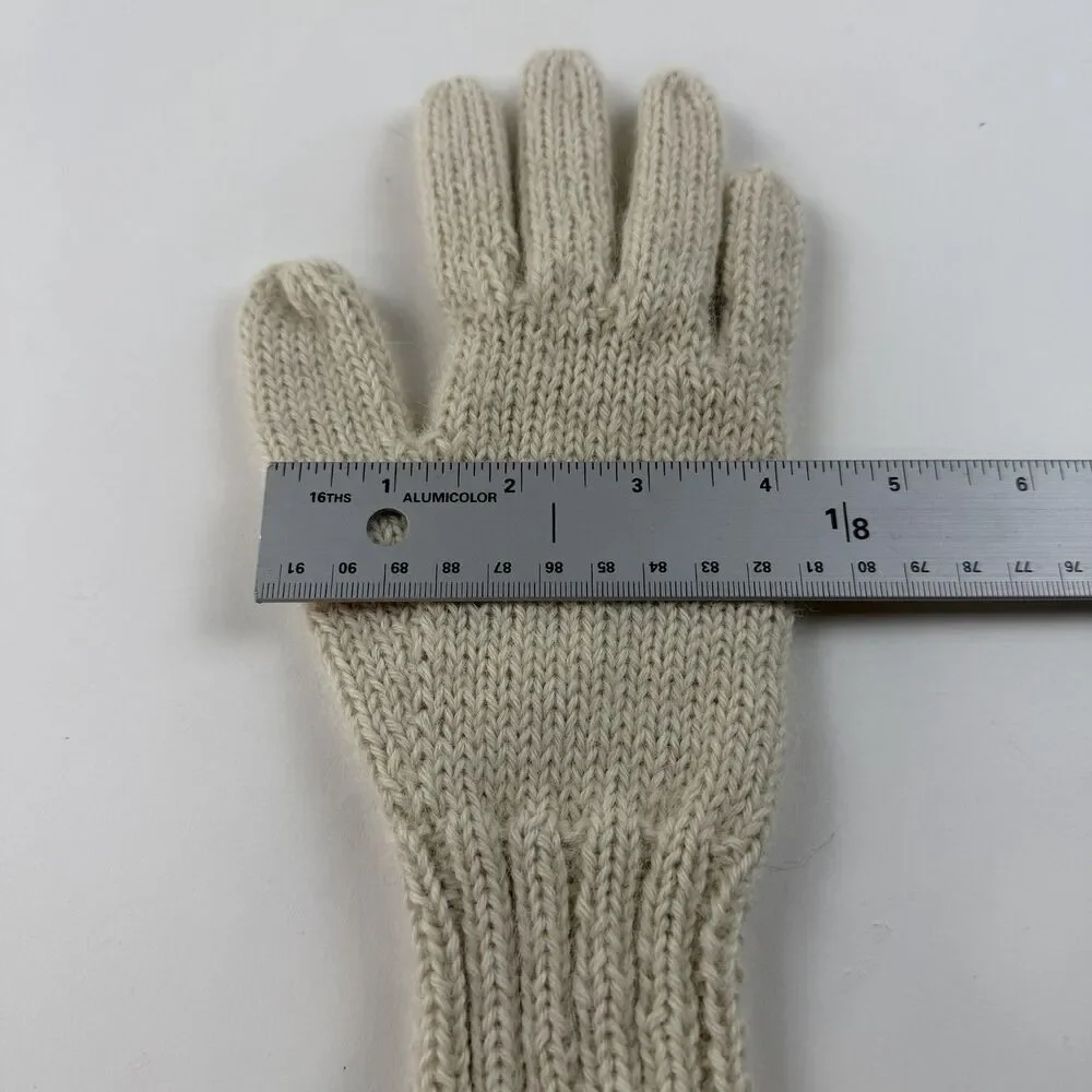Unbranded Alpaca Cable Knit Womens Gloves Ivory Cream Made in Peru Boho Outdoors